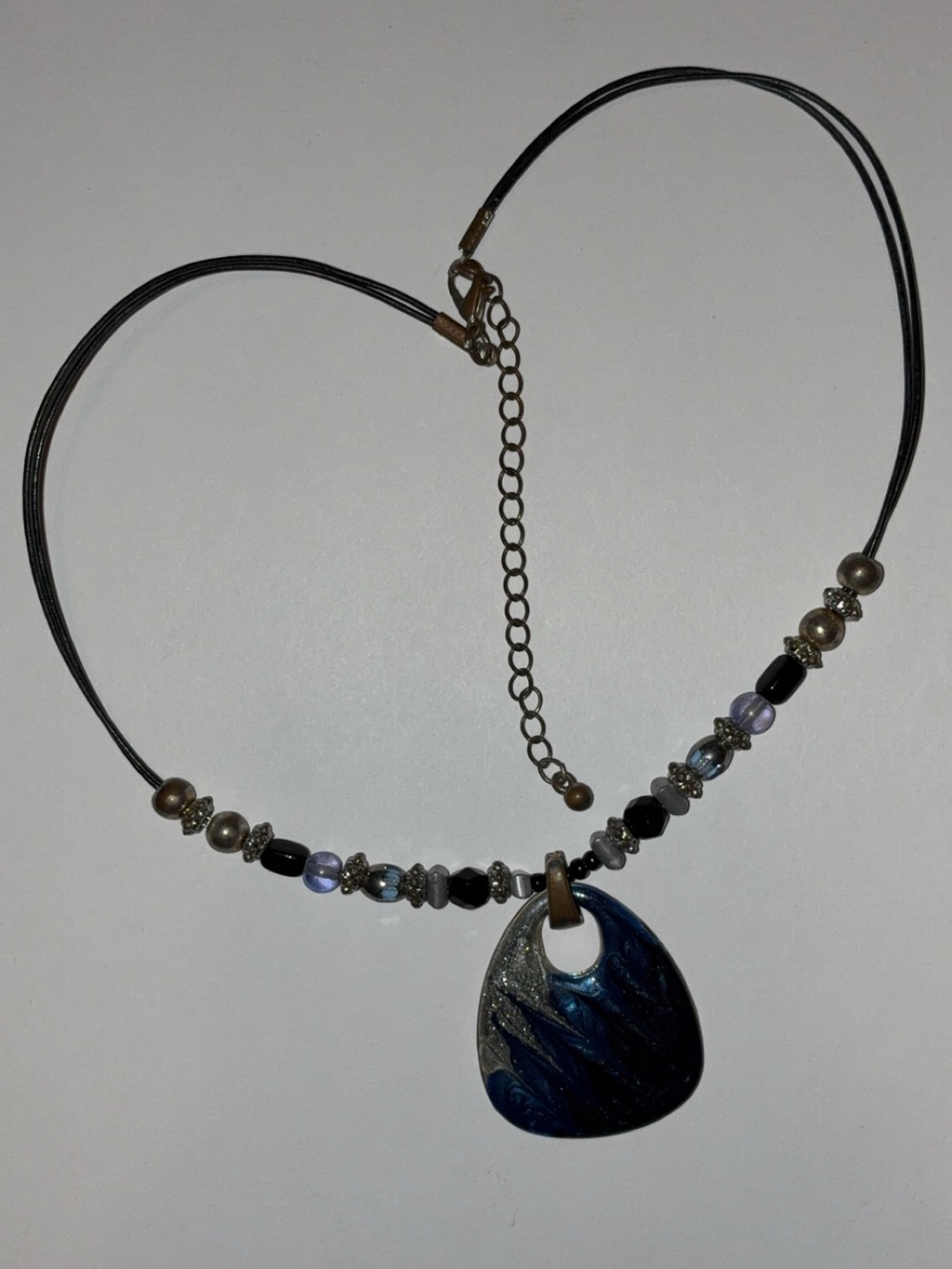 Blue Pendant Beaded Necklace - Women Jewelry